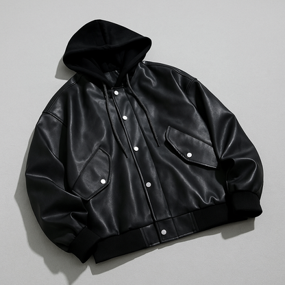 Valiant Leather Hoodie