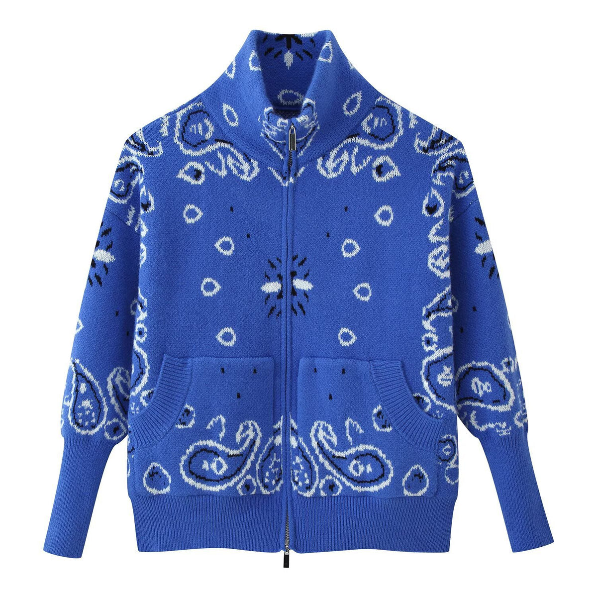 Bandana™ Paisley Zip-Up Knit Cardigan
