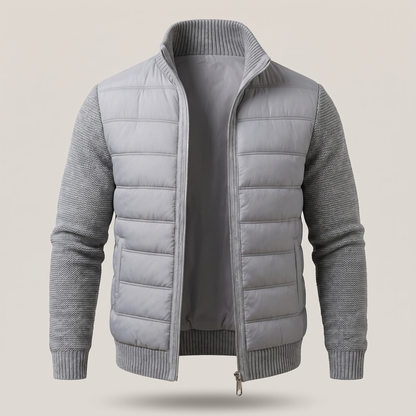 QUILTED FRONT KNIT JACKET