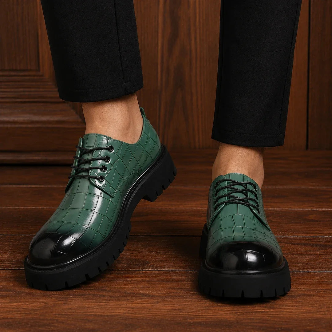 Embossed Derby Shoes