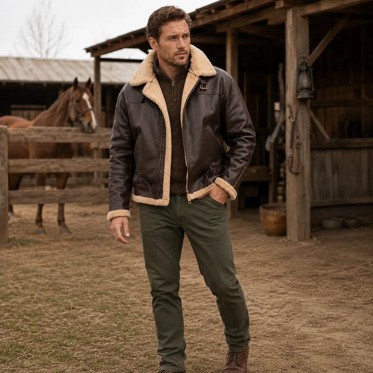Furvello Men's Jacket | Faux Fur-Lined & Wind-Resistant
