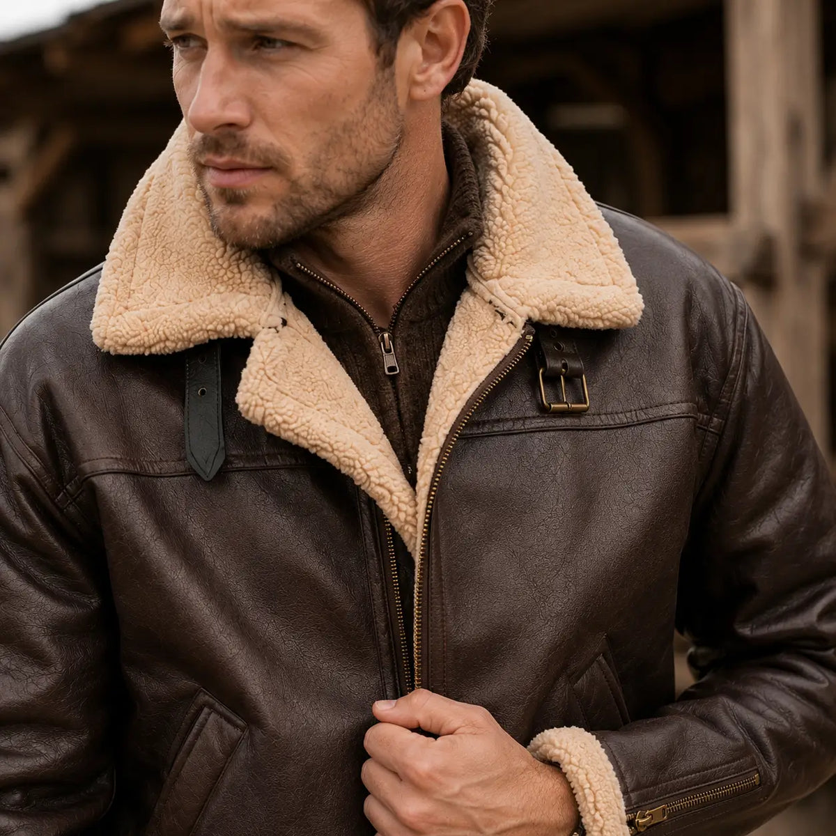 Furvello Men's Jacket | Faux Fur-Lined & Wind-Resistant