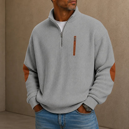 Quarter-Zip Ribbed Pullover