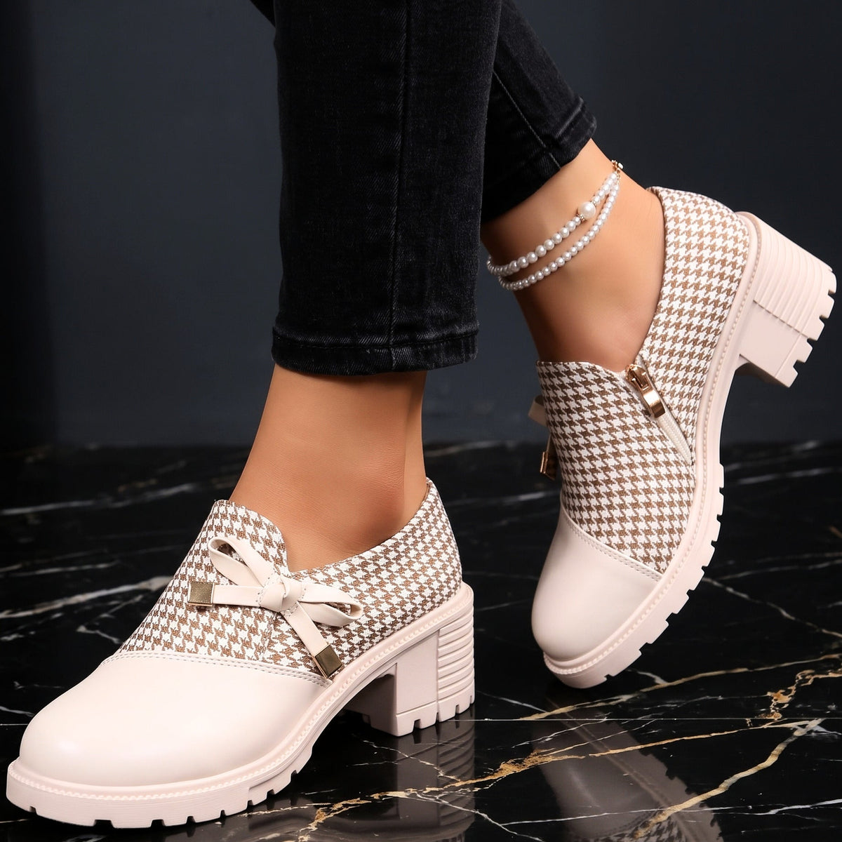 Colette Houndstooth Loafers