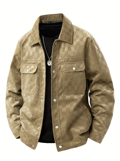 Mavrick Checkered Suede Jacket