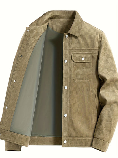 Mavrick Checkered Suede Jacket