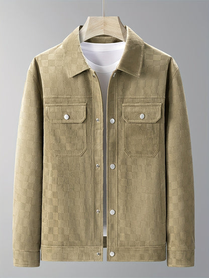 Mavrick Checkered Suede Jacket